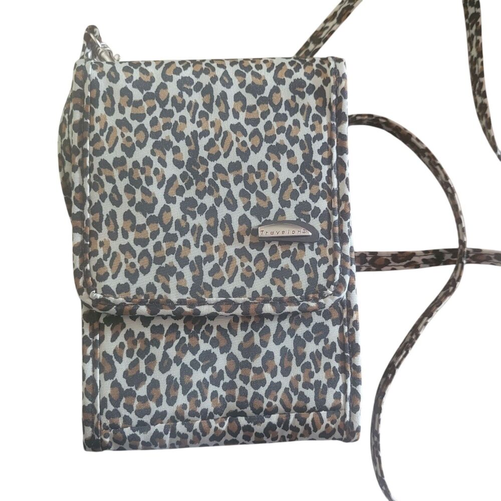 Travelon Cheetah‎ Print Crossbody Wallet Purse Vacation Travel Resort Casual